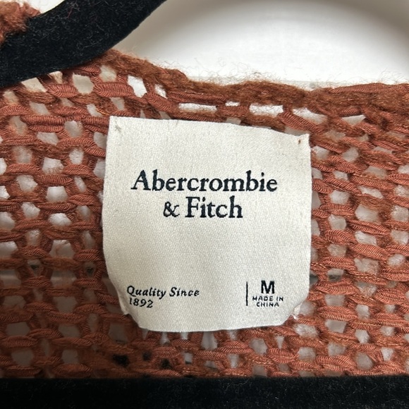 Abercrombie & Fitch Open Knit Cardigan Sweater - Orange - M - Picture 2 of 3